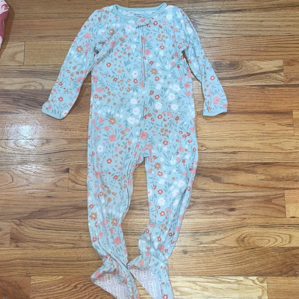Carters BUNDLE 5 FOOTSIE PAMAJAS set Cozy Polar Bear Kids Pajamas Blue